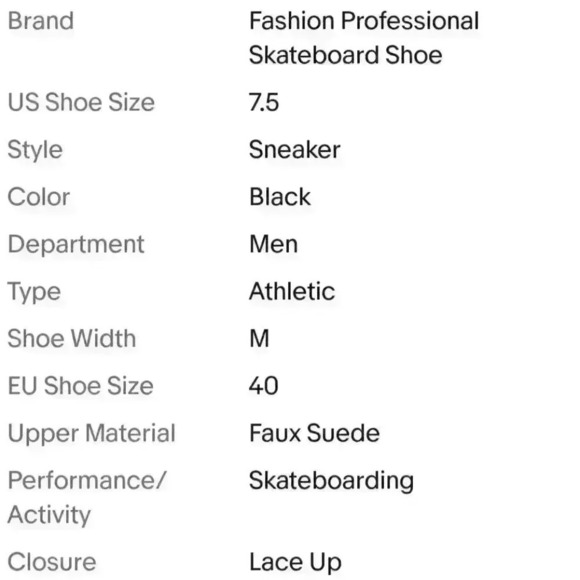 NIB Fashion Professional Skateboard Shoe Men\'s Faux Suede Casual Shoes $64